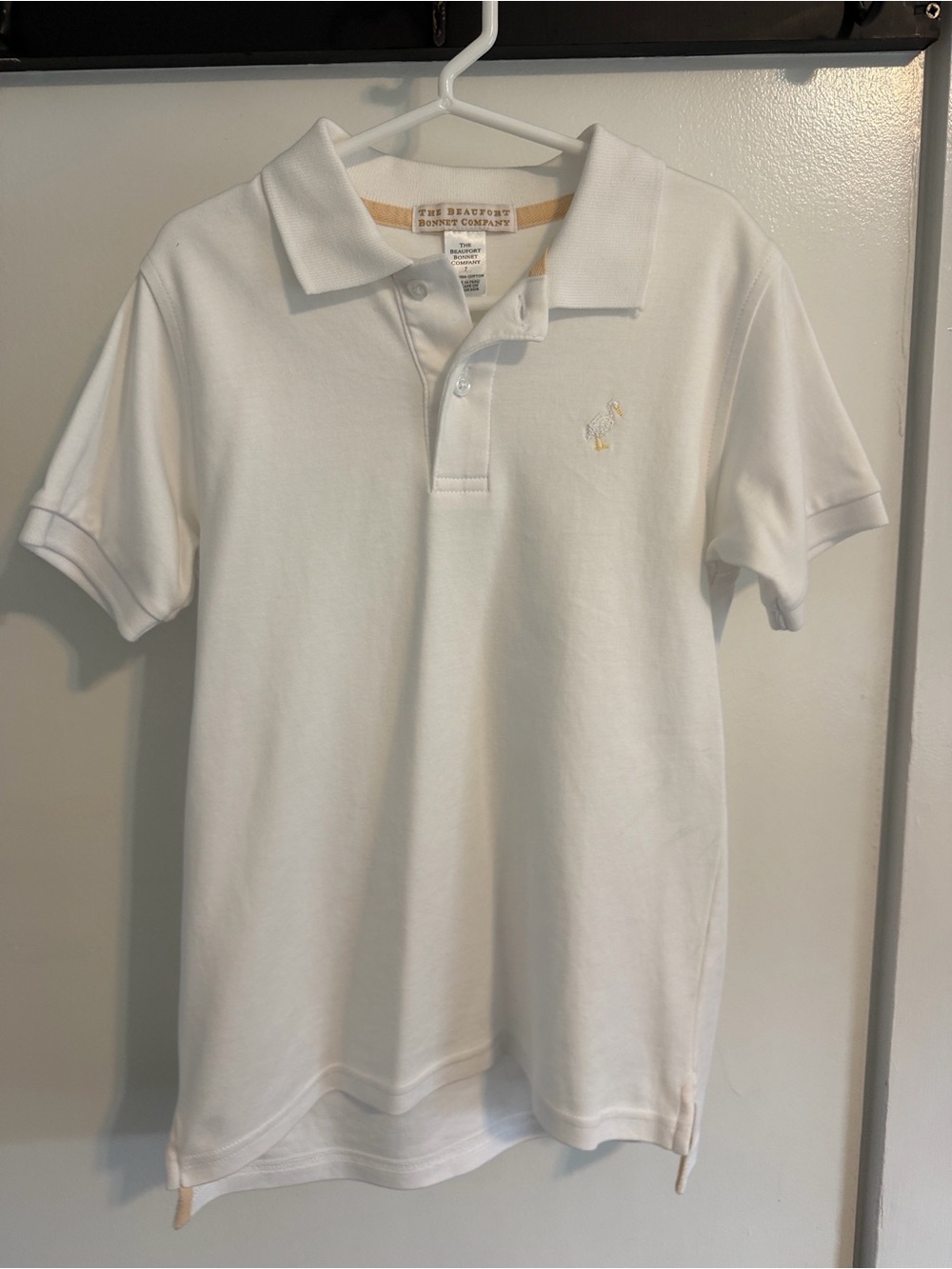The Beaufort Bonnet Company White Kids Polo with Embroidered logo